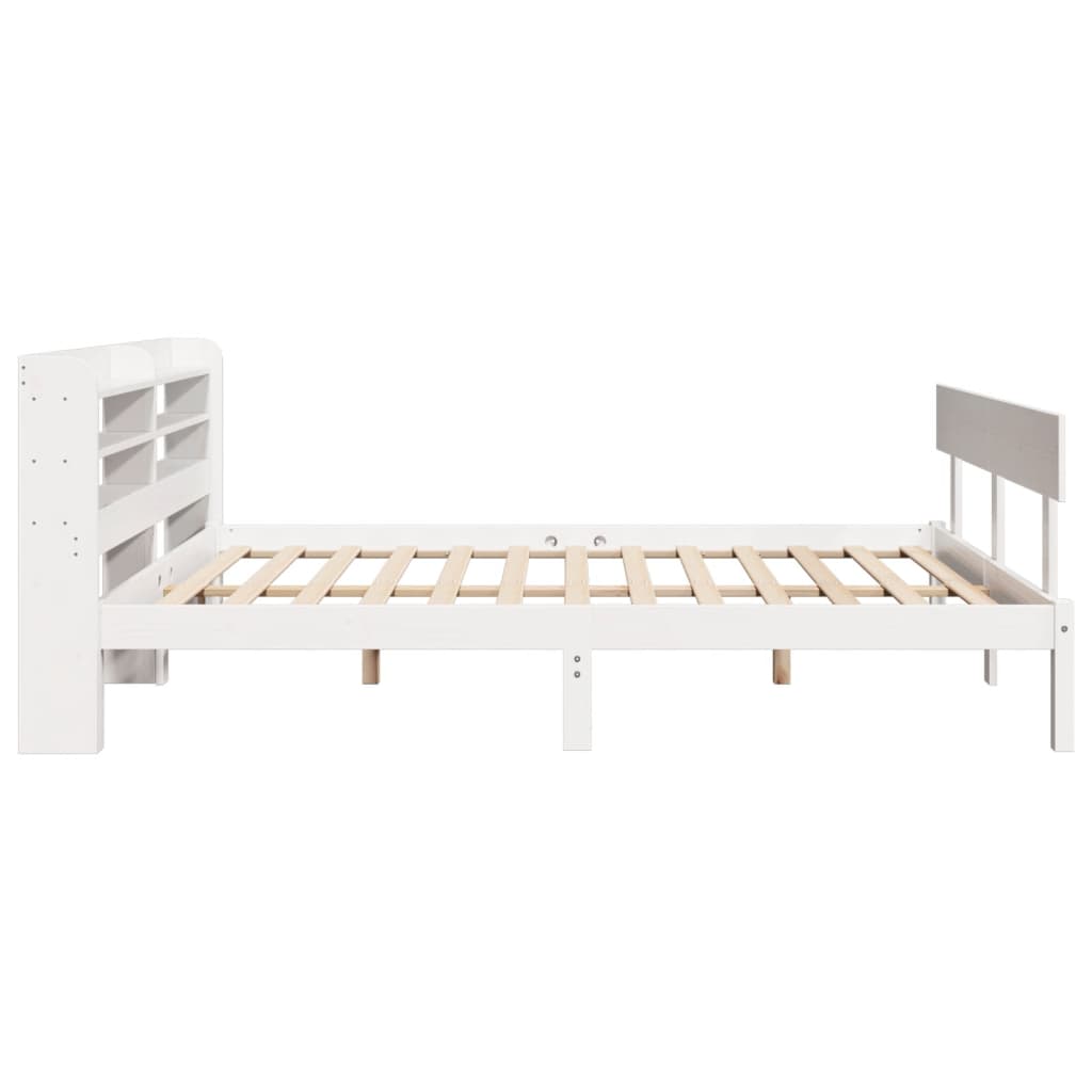 Bed Frame without Mattress White 140x200 cm Solid Wood Pine